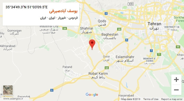 روستای یوسف آبادصیرفی بر روی نقشه