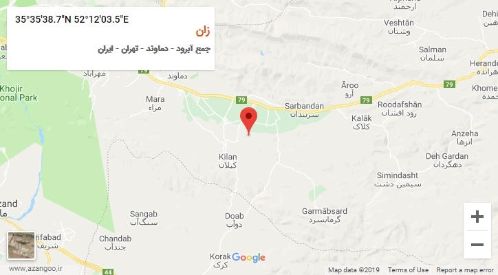روستای زان بر روی نقشه