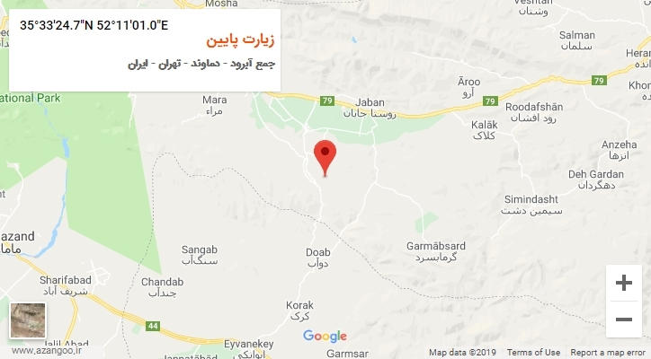 روستای زیارت پایین بر روی نقشه
