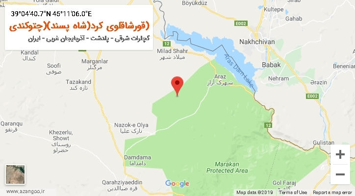 روستای (قورشاقلوی کرد(شاه پسند)(چتوکندی بر روی نقشه