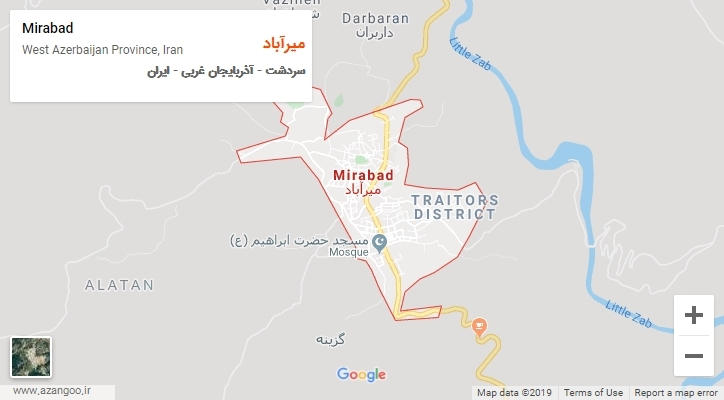 شهر میرآباد بر روی نقشه