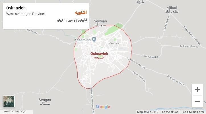 شهرستان اشنویه بر روی نقشه