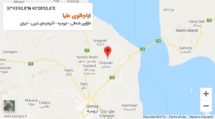 روستای اباجالوی علیا بر روی نقشه