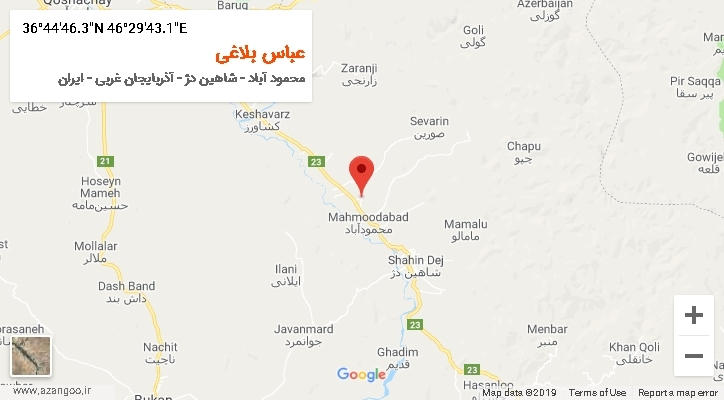 روستای عباس بلاغی بر روی نقشه