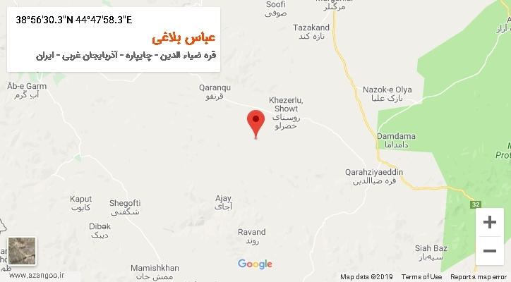 روستای عباس بلاغی بر روی نقشه