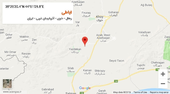 روستای اباطی بر روی نقشه