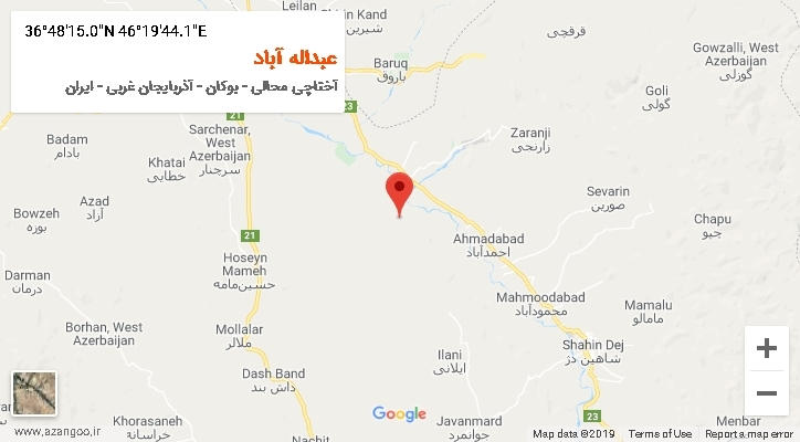 روستای عبداله آباد بر روی نقشه