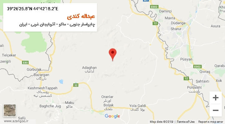روستای عبداله کندی بر روی نقشه
