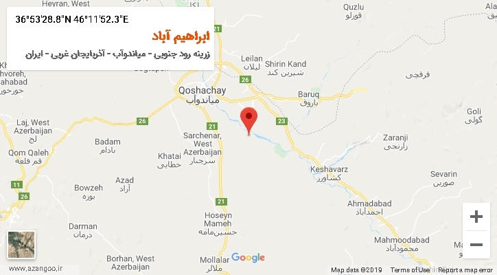روستای ابراهیم آباد بر روی نقشه