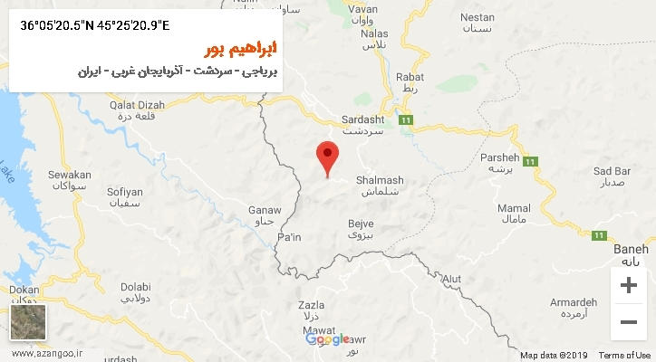 روستای ابراهیم بور بر روی نقشه