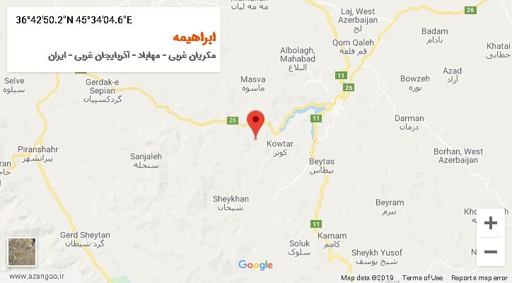روستای ابراهیمه بر روی نقشه