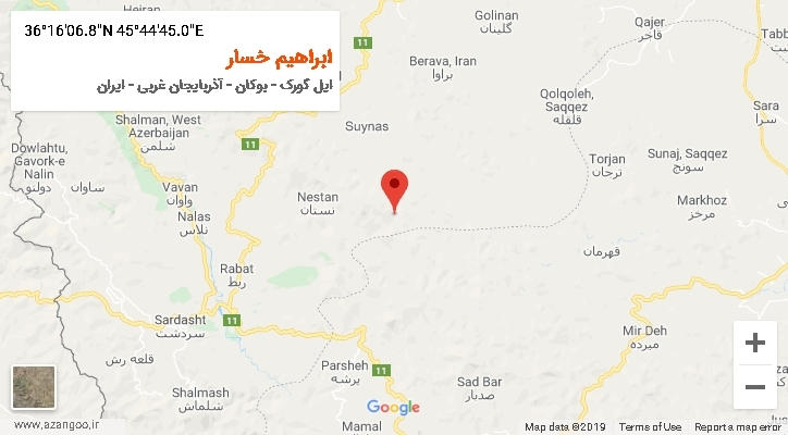روستای ابراهیم خسار بر روی نقشه