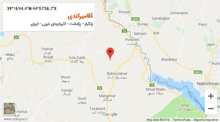 روستای آقامیرکندی بر روی نقشه