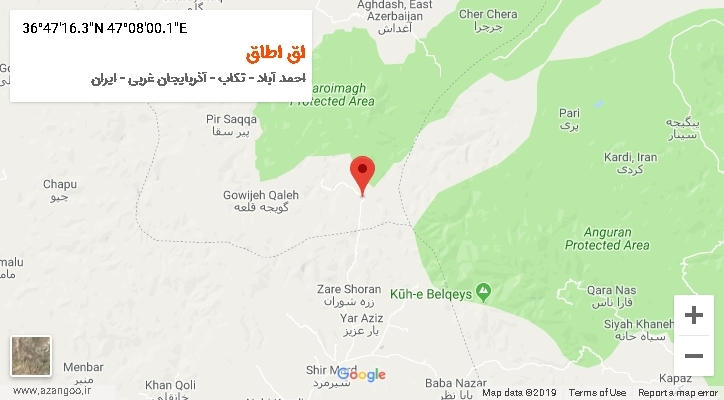 روستای اق اطاق بر روی نقشه