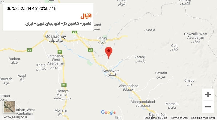 روستای اقبال بر روی نقشه