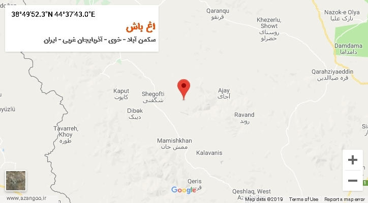 روستای اغ باش بر روی نقشه