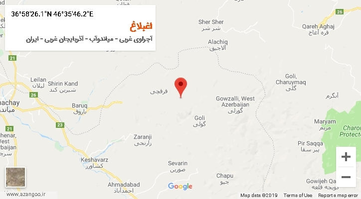 روستای اغبلاغ بر روی نقشه