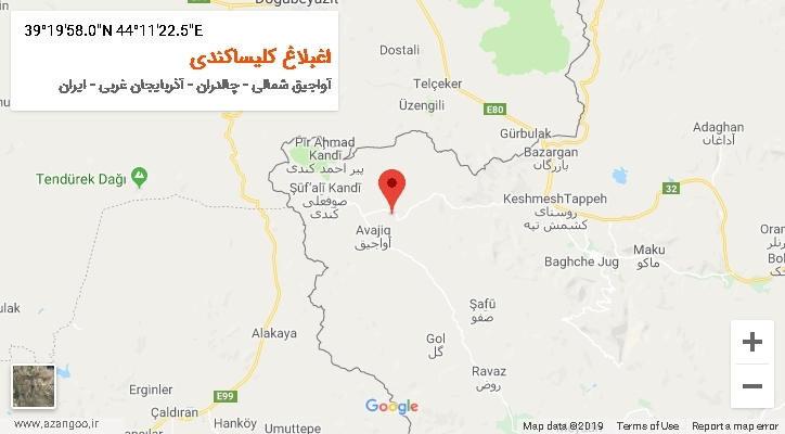 روستای اغبلاغ کلیساکندی بر روی نقشه