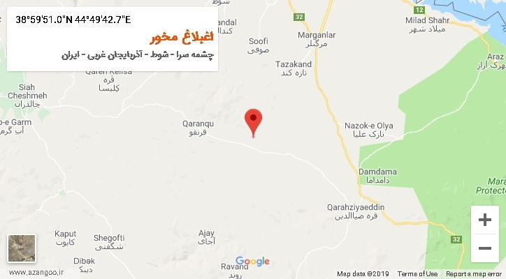 روستای اغبلاغ مخور بر روی نقشه