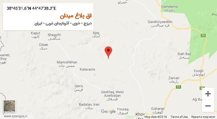 روستای اق بلاغ میدان بر روی نقشه
