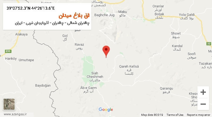 روستای اق بلاغ میدان بر روی نقشه