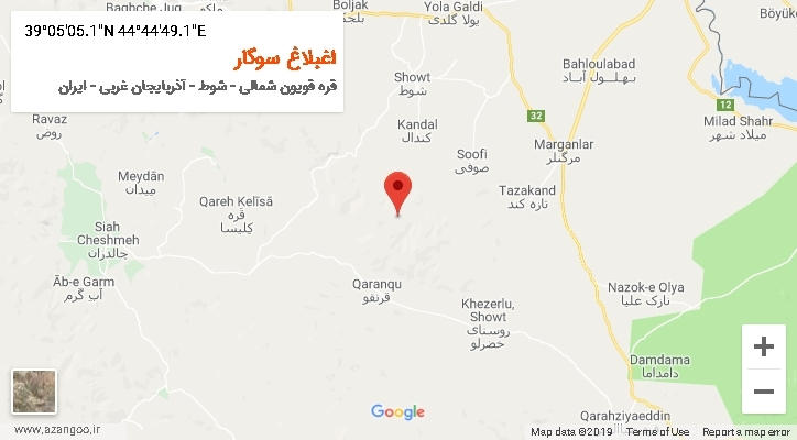 روستای اغبلاغ سوگار بر روی نقشه