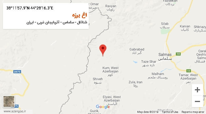 روستای اغ برزه بر روی نقشه