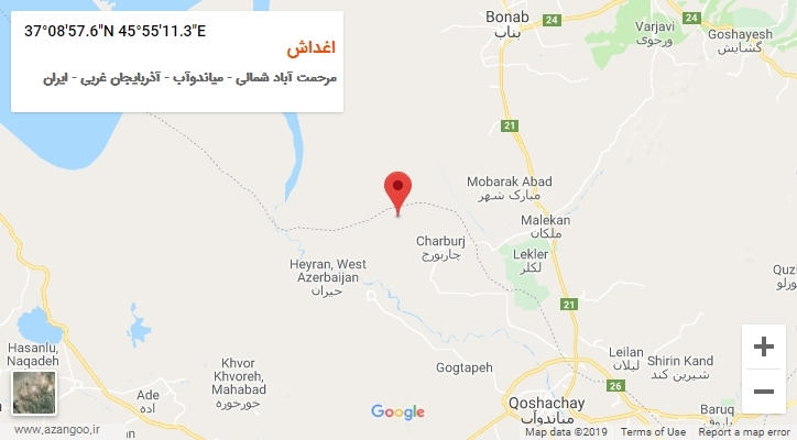 روستای اغداش بر روی نقشه
