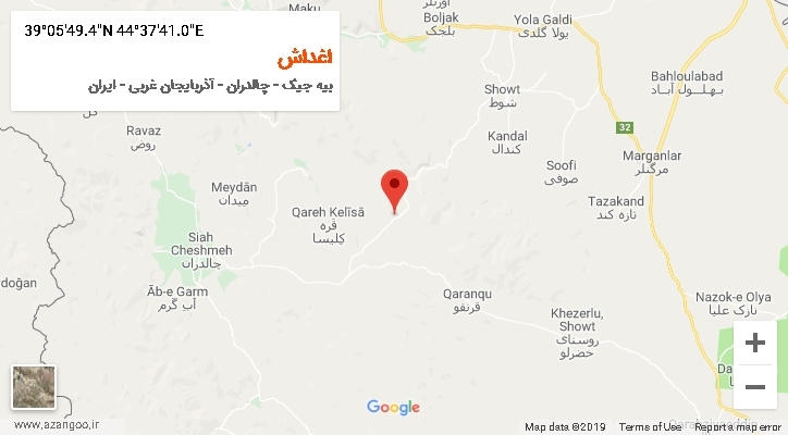روستای اغداش بر روی نقشه