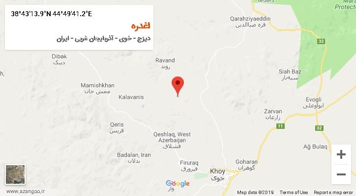 روستای اغدره بر روی نقشه