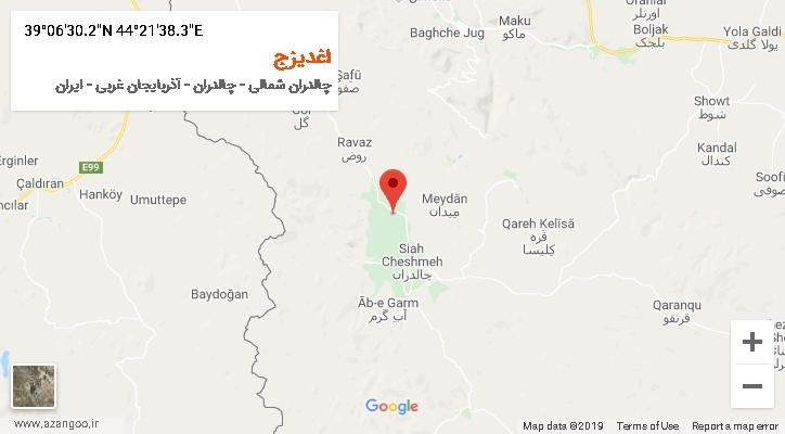 روستای اغدیزج بر روی نقشه