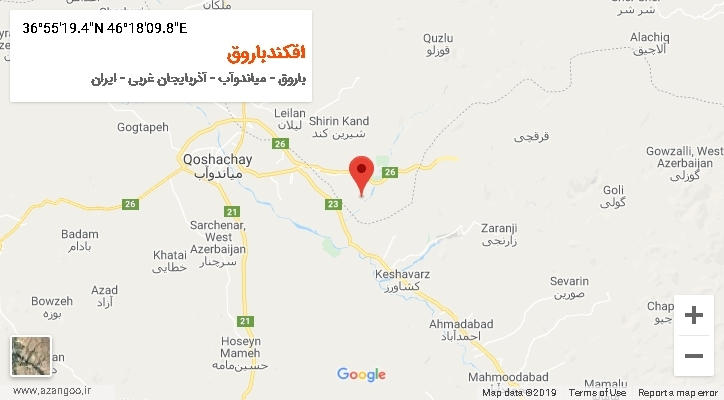روستای اقکندباروق بر روی نقشه