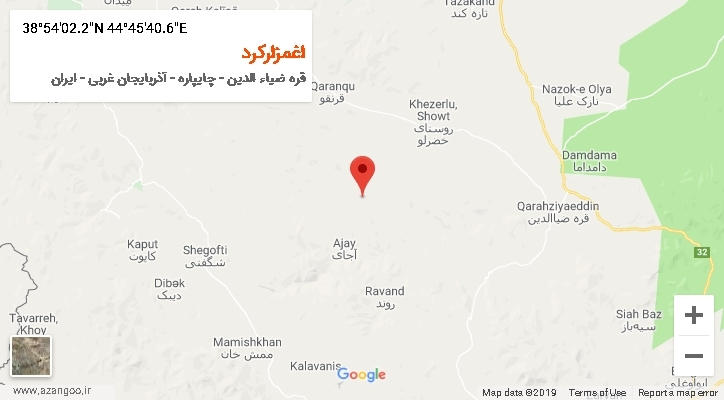 روستای اغمزارکرد بر روی نقشه