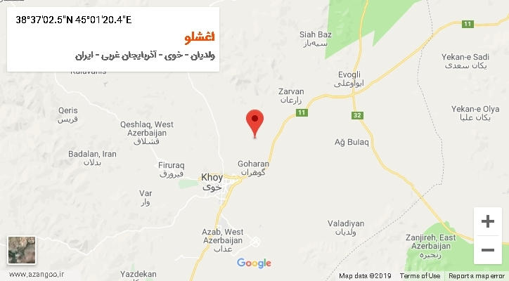 روستای اغشلو بر روی نقشه