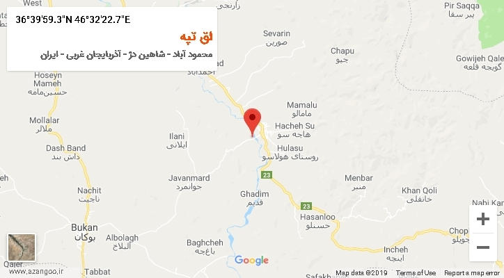 روستای اق تپه بر روی نقشه