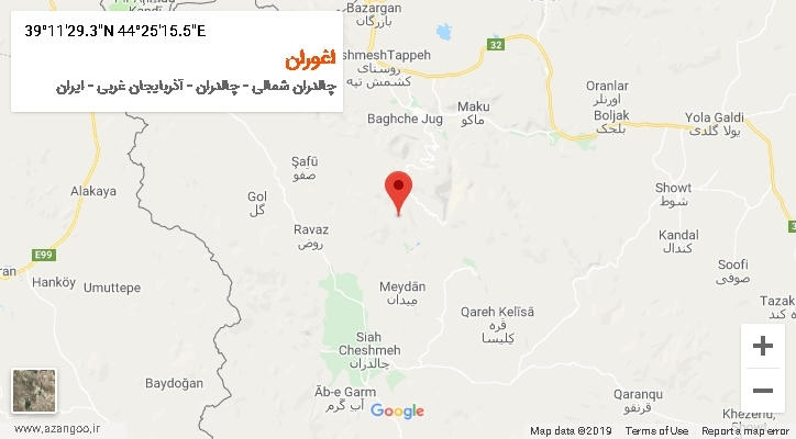 روستای اغوران بر روی نقشه