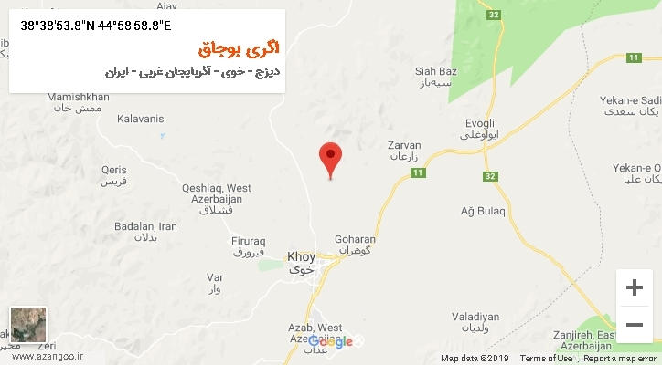 روستای اگری بوجاق بر روی نقشه