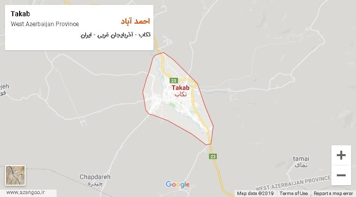 دهستان احمد آباد بر روی نقشه
