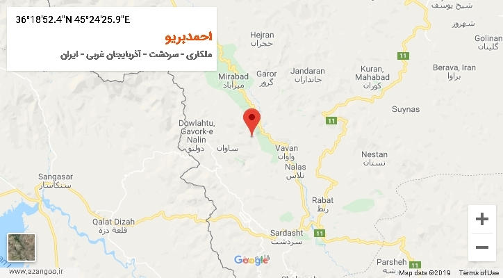 روستای احمدبریو بر روی نقشه