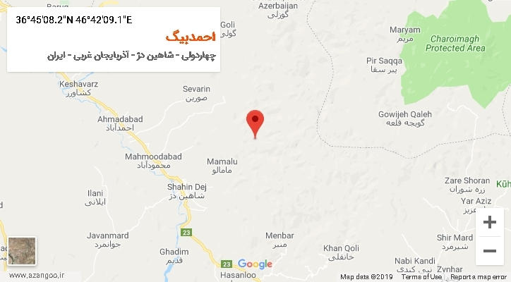 روستای احمدبیگ بر روی نقشه