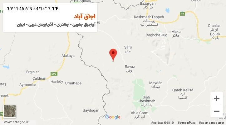 روستای اجاق آباد بر روی نقشه