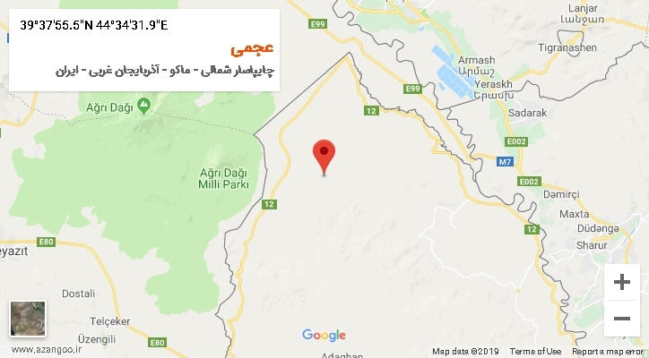 روستای عجمی بر روی نقشه