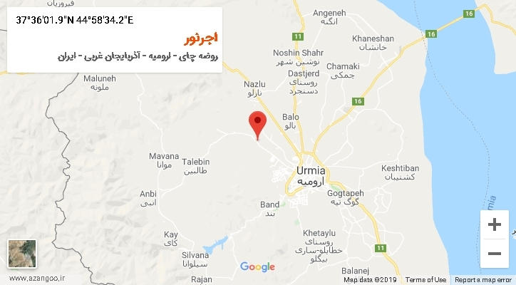 روستای اجرنور بر روی نقشه