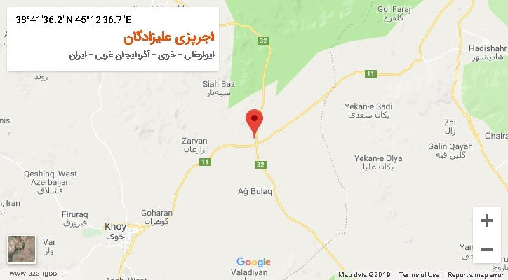 روستای اجرپزی علیزادگان بر روی نقشه