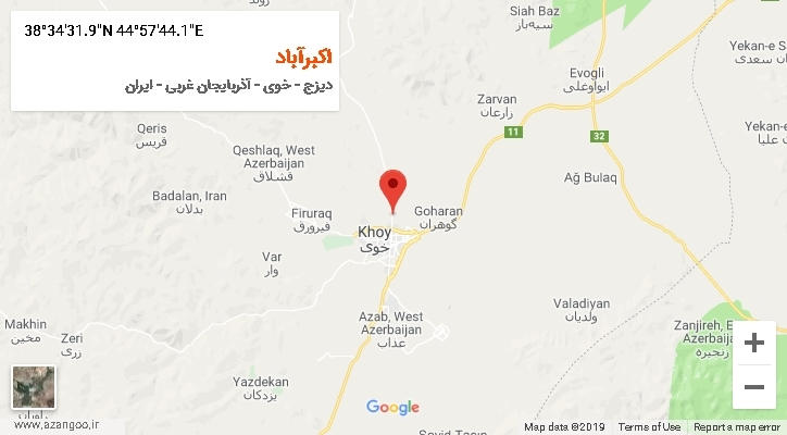 روستای اکبرآباد بر روی نقشه