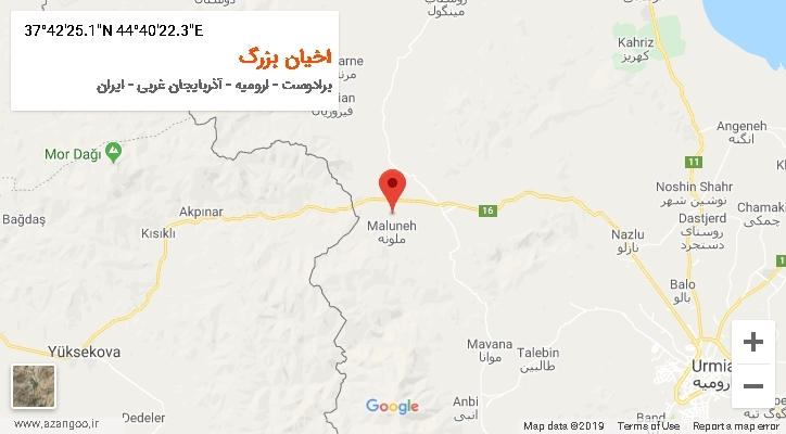 روستای اخیان بزرگ بر روی نقشه