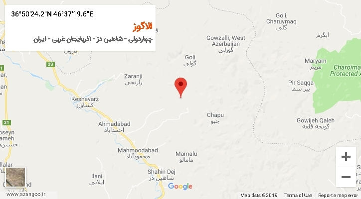 روستای الاگوز بر روی نقشه