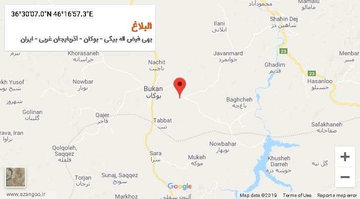 روستای البلاغ بر روی نقشه