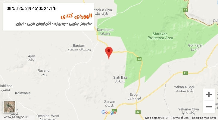 روستای الهوردی کندی بر روی نقشه