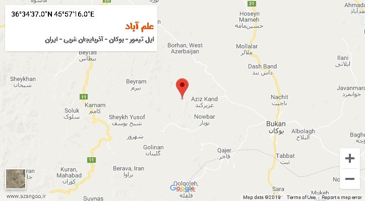روستای علم آباد بر روی نقشه
